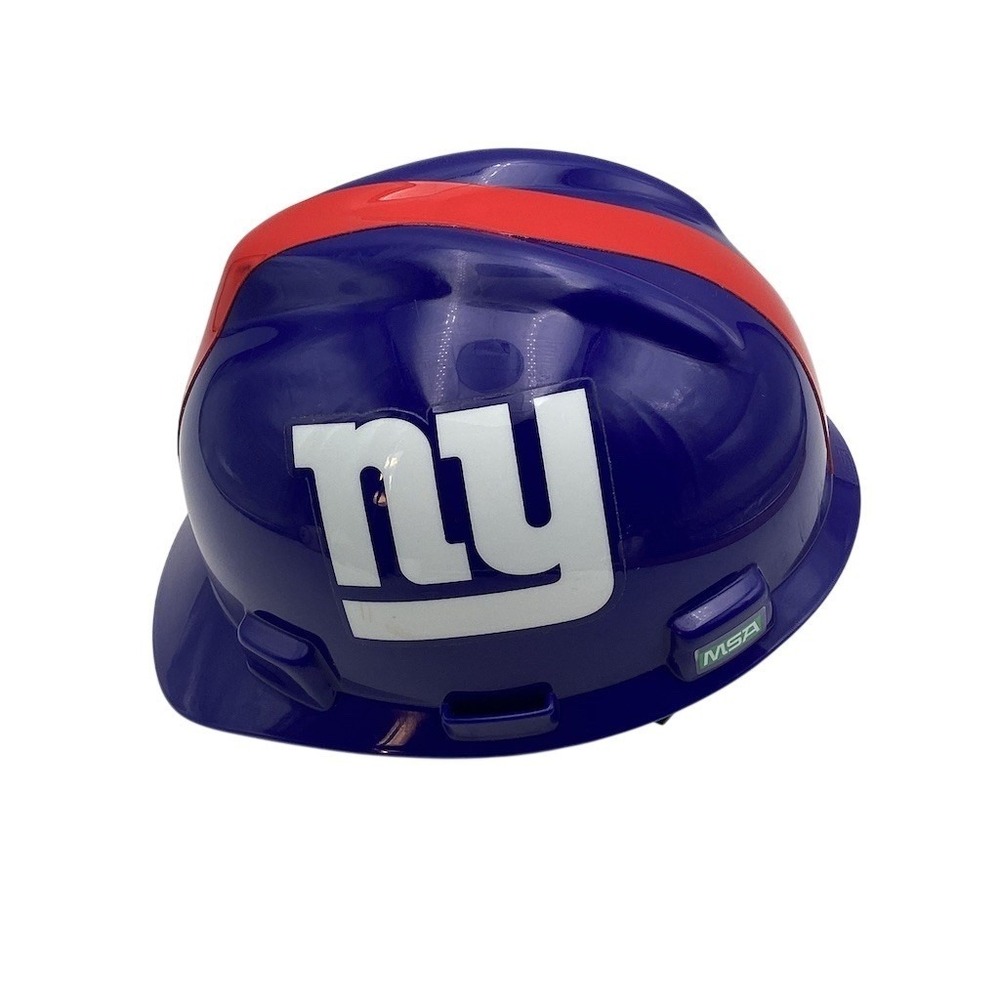 MSA V-Gard New York Giants NFL‎ Hard Hat Blue Red Stripe Medium Ratchet